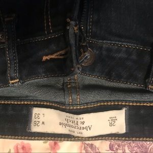 A&F “The A & F Boot” distresses jeans.